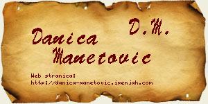 Danica Manetović vizit kartica